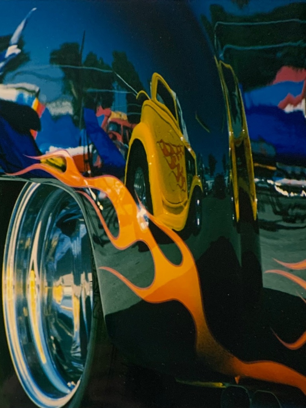 Vintage Hot Rod Flamed Car Original Signed Art Photo Print 11x14
